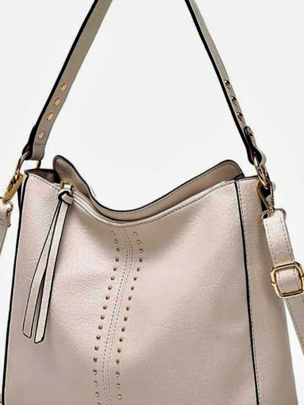 Women's Pebbled Leather Hobo Bag in Light Beige NWOT